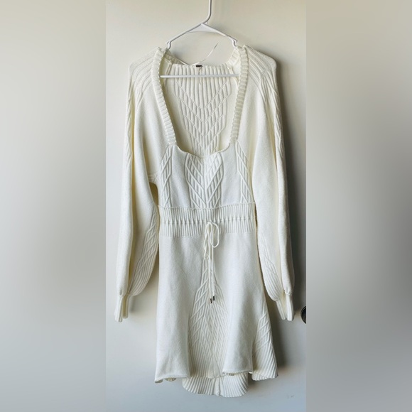Free People White Long Sleeve Dress - Picture 4 of 9
